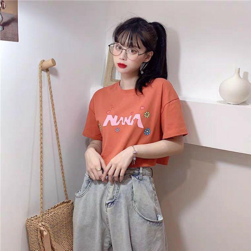 Áo croptop nữ tay lỡ, freesize 55kg , thun cotton