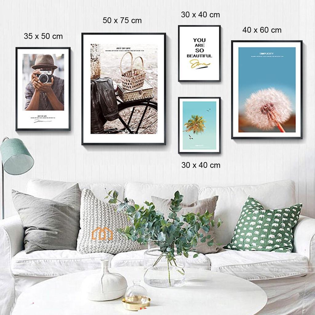 Tranh dán tường bộ 5 tấm - Tranh trang trí phòng ngủ