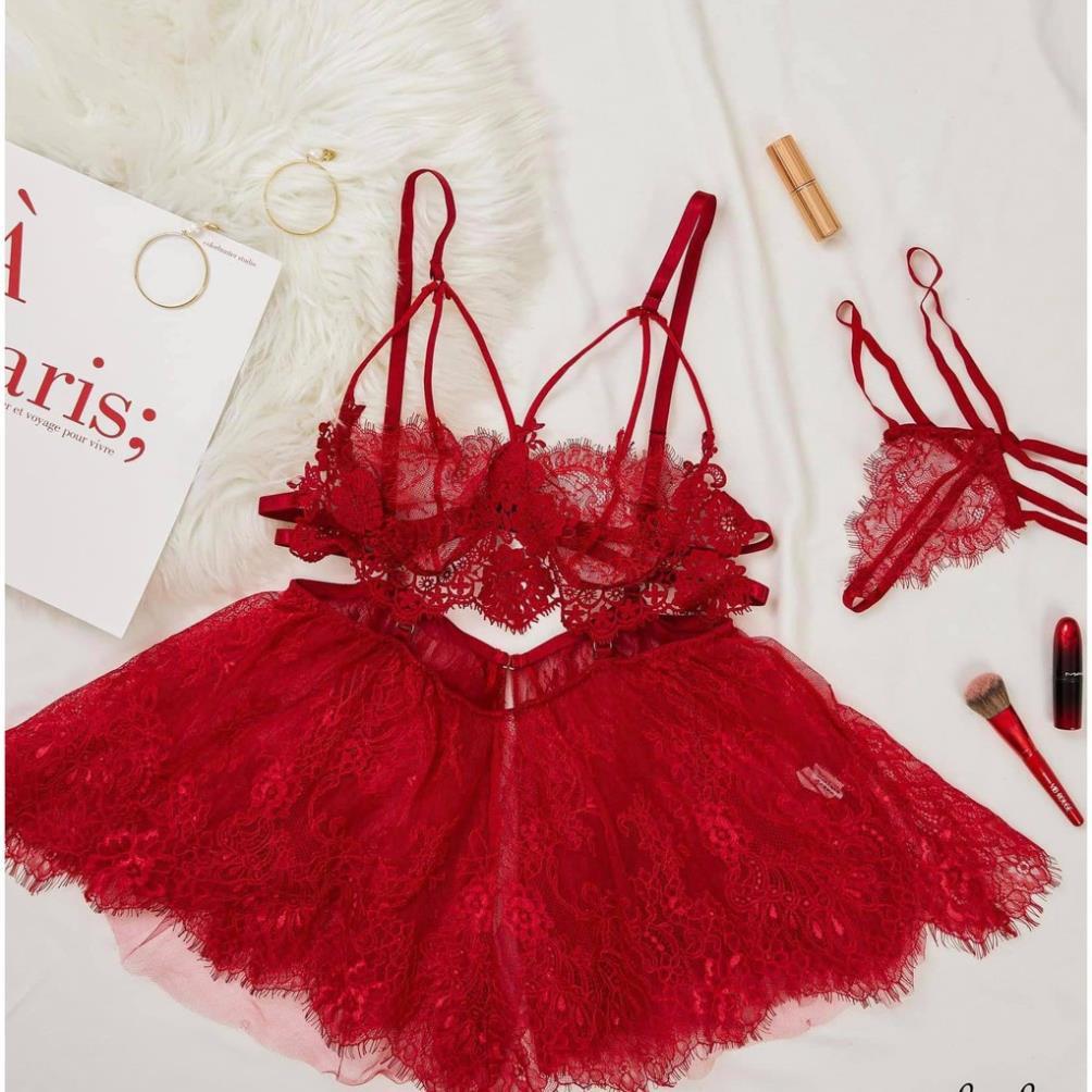 Váy ngủ hai dây sexy ren cao cấp Đầm mặc nhà hở lưng gợi cảm quyến rũ Mã 4 *