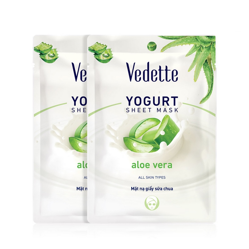 Mặt nạ giấy sữa chua nha đam Vedette Yoghurt Mask Sheet Aloe Vera 22ml