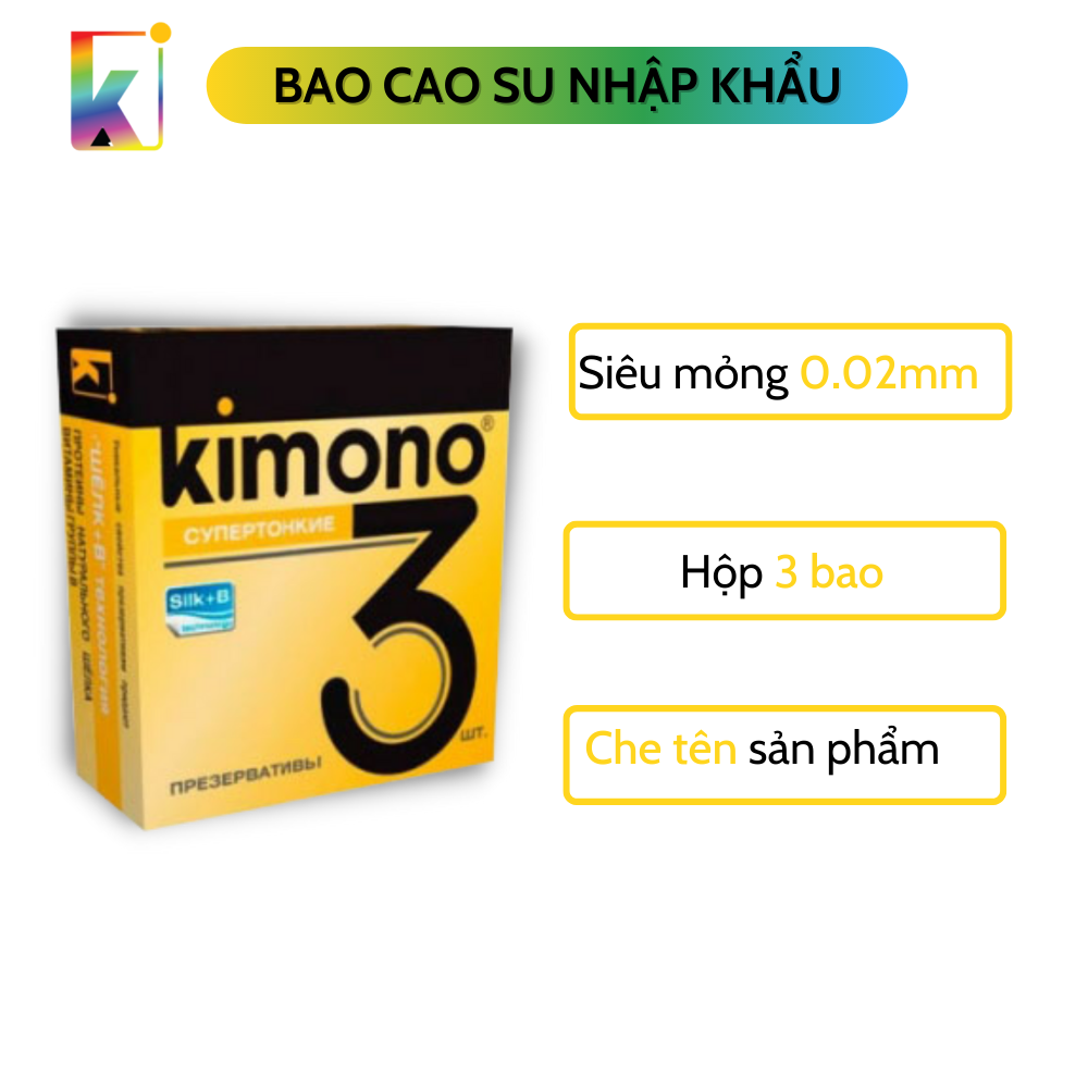 Bao cao su kimono supper thin 3 chiếc