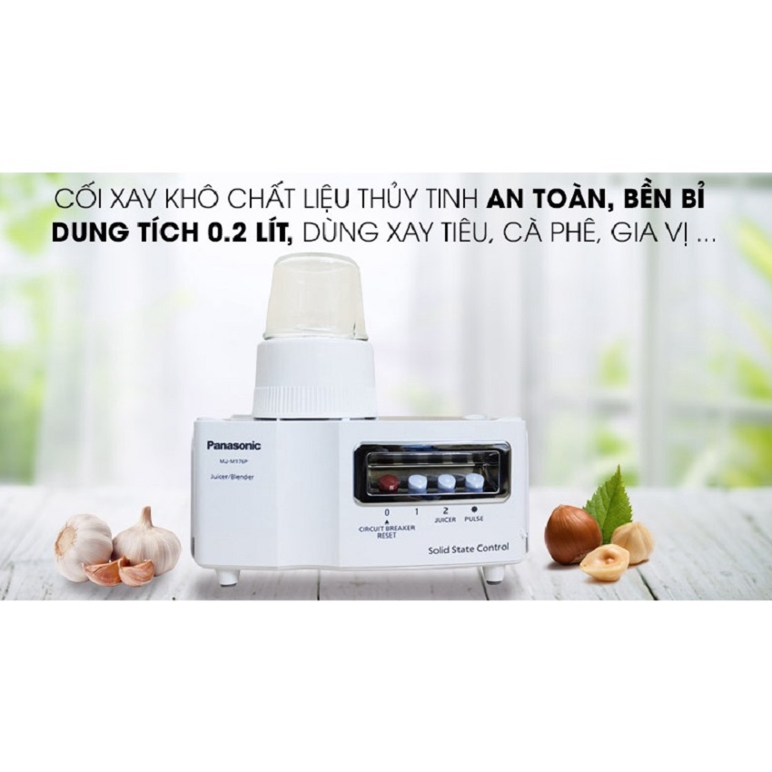 Máy Xay Và Ep Trái Cây (3 Trong 1) Panasonic MJ-M176PWRA - Hàng Chính Hãng