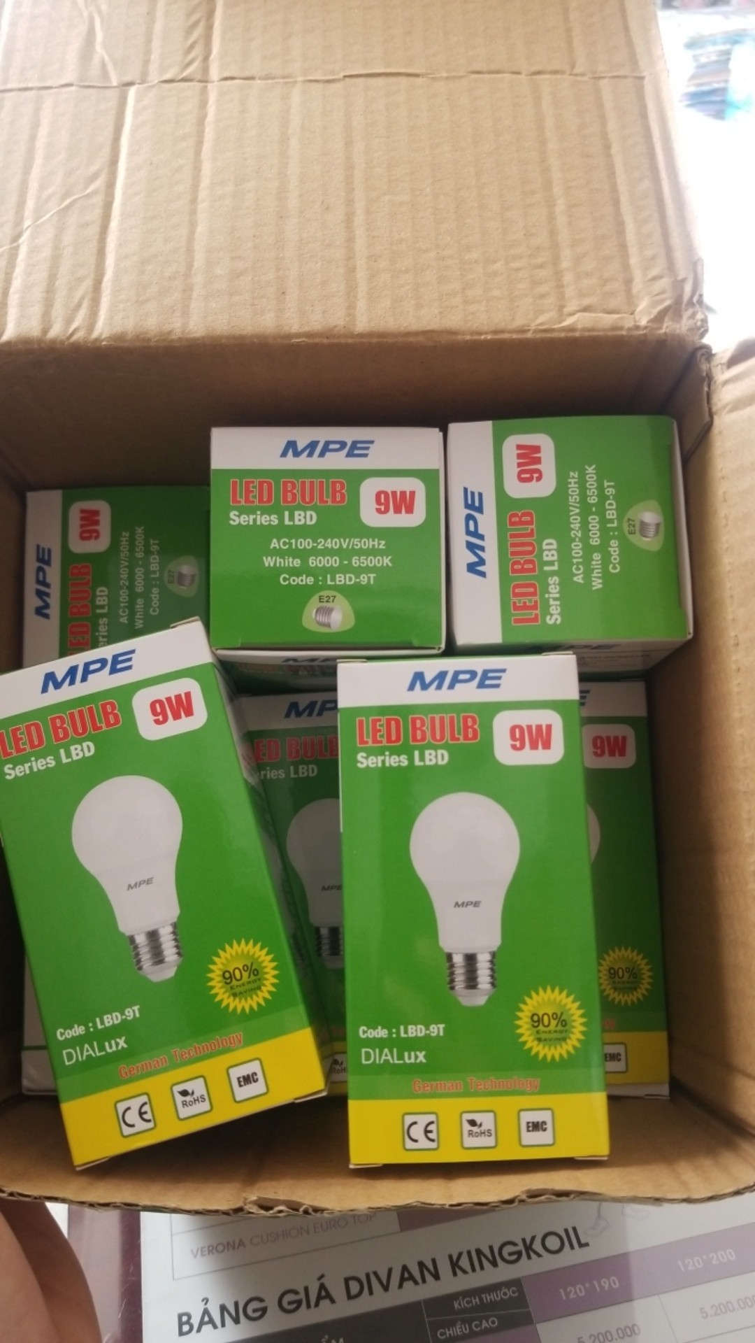 COMBO 6 Bóng đèn LED Bulb 9W MPE - LBD-9T HÀNG CHÍNH HÃNG