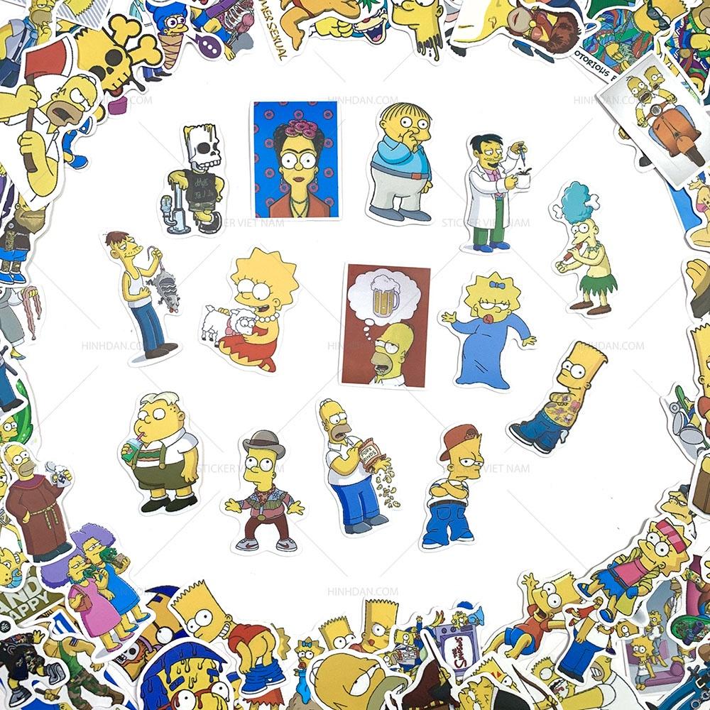 Sticker SIMPSON - THE SIMPSONS - Dán Trang Trí - Chất Liệu PVC Cán Màng Chất Lượng Cao Chống Nước, Chống Nắng, Không Bong Tróc Phai Màu