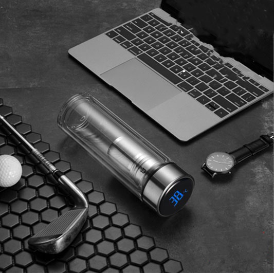 Bình trà thông Minh 2 Lớp có hiển thị nhiệt độ Gentle Digi Black