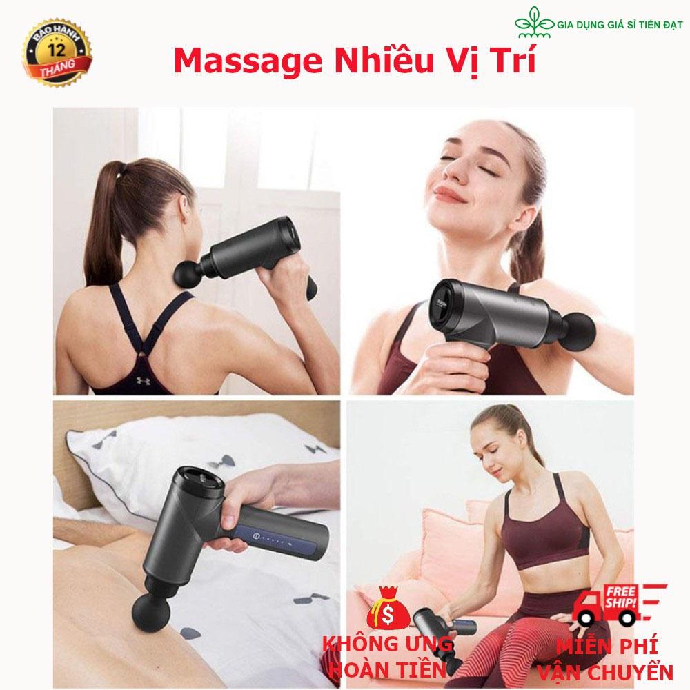 Máy massage cổ vai gáy giãn cơ súng massage 4 đầu 6 chế độ - Quà tặng ý nghĩa cho bố mẹ ông bà