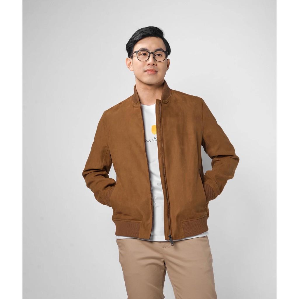 Áo khoác Bomber nam da lộn cao cấp - Áo khoác nam form regular - 10F20JAC018 shop LASTORE