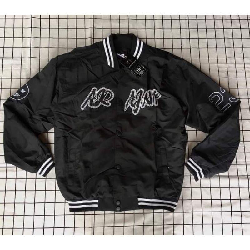 Áo khoác bomber jacket chữ Aragnp dù 2 lớp form rộng nam nữ