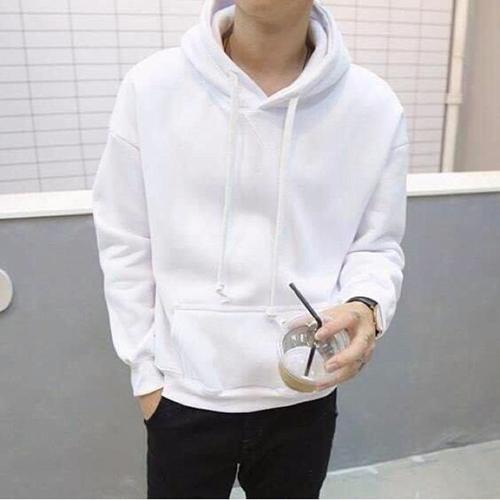 Áo Hoodie Basic nỉ bông Unisex màu trắng