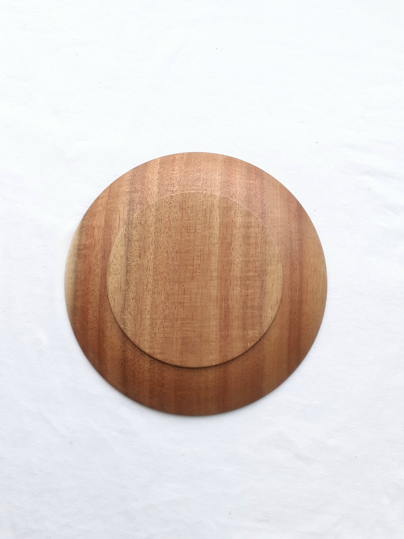 Bộ 2 đĩa gỗ KEO tròn 16 cm lót bát, ly, cốc, đựng hoa quả, đồ ăn