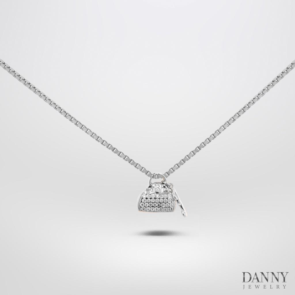 Dây Chuyền Có Mặt Danny Jewelry Bạc 925 Xi Rhodium Hình Túi Xách Đính Đá CZ DM058