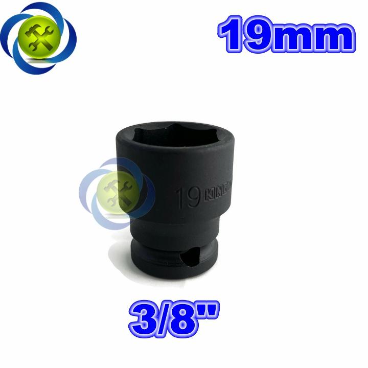 Tuýp 19mm 3/8 Kingtony 353519M loại ngắn 6 cạnh màu đen