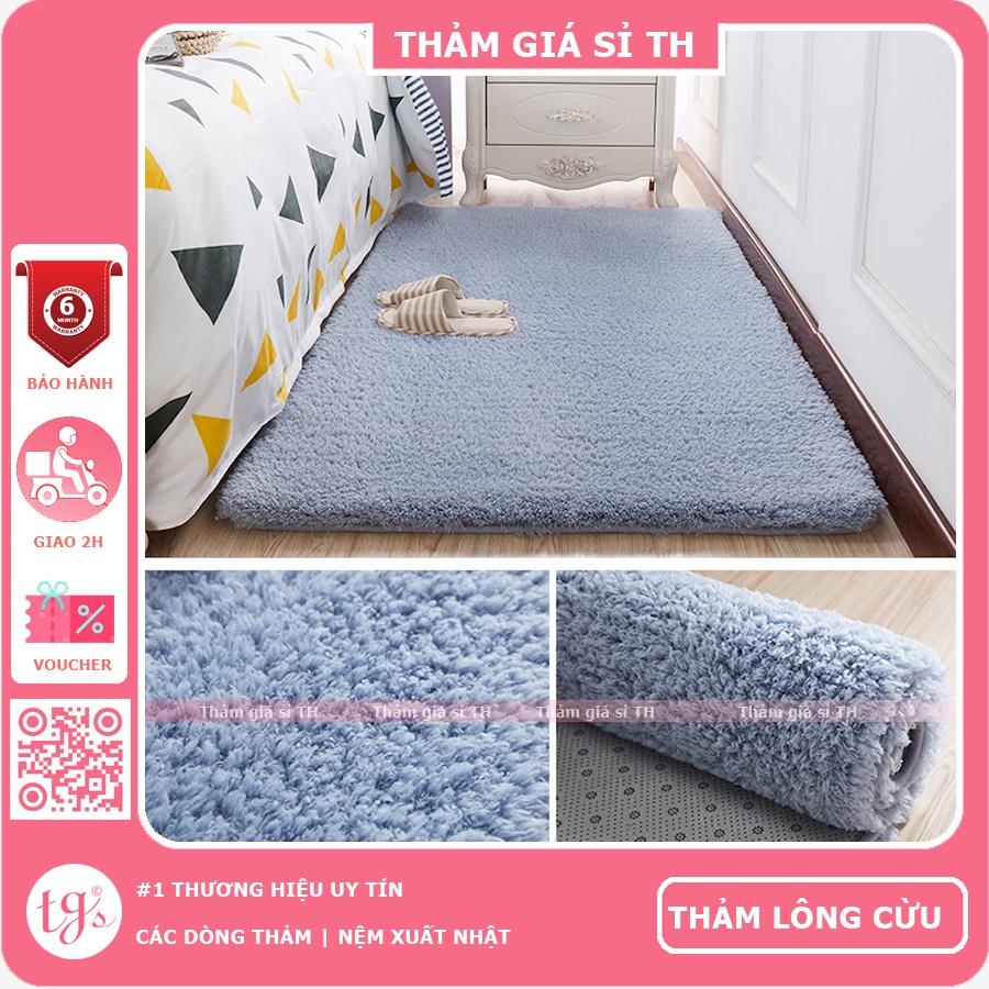 Thảm Lông Cừu Màu Xanh Xám | Thảm Trang Trí Phòng Khách - Phòng Ngủ - Thảm Trải Sofa - Thảm Dành Cho Bé