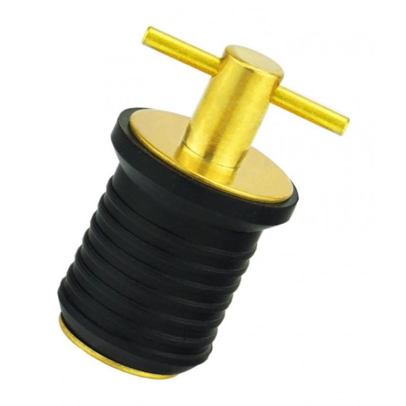 1inch Rubber Brass T-Handle -Turn Plug Hull Livewell Marine Accessories