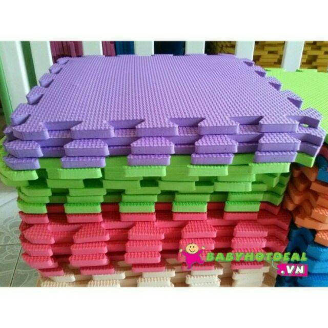 Bộ 10 tấm thảm không hoa văn kt 30cm x 30cm x 1cm 9 màu khác nhau