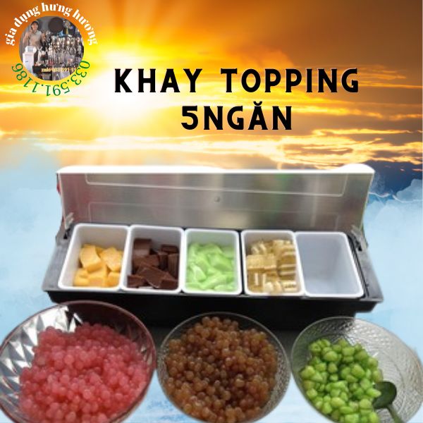 Khay 6 ngăn đựng đồ hoa quả decor, topping