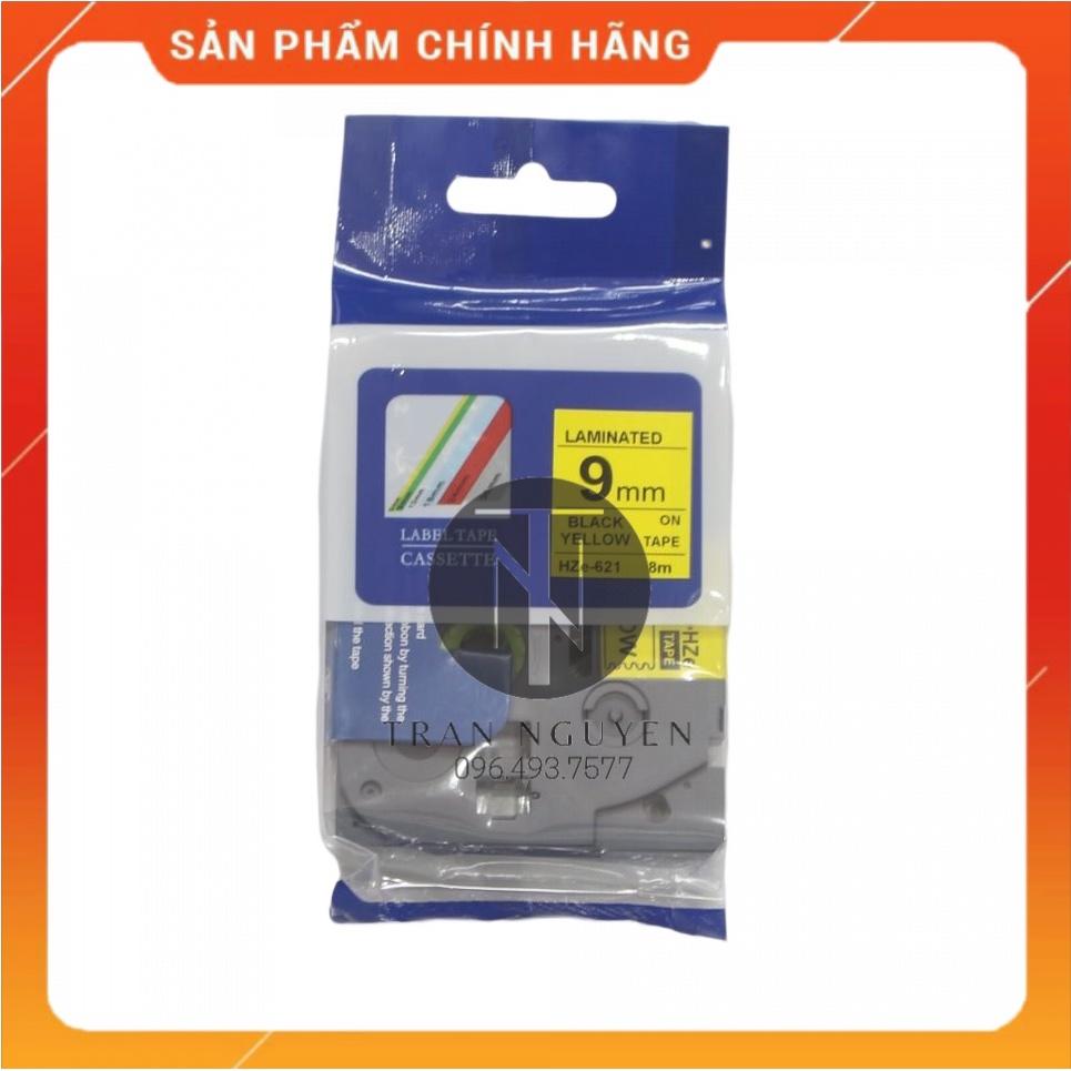 Nhãn In Brother HZe-621 - Đen nền vàng 9mm x 8m - Hàng nhập khẩu