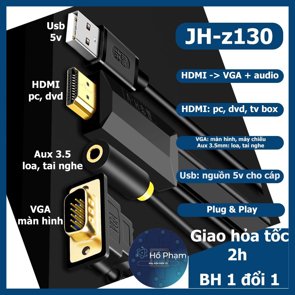 Cáp chuyển HDMI sang VGA có âm thanh - HDMI to VGA Jinghua z130 - Hồ Phạm