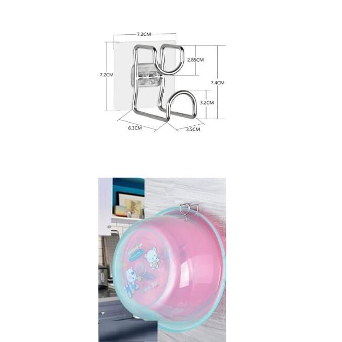Móc dán tường treo đồ, chậu, thớt bằng inox bền đẹp