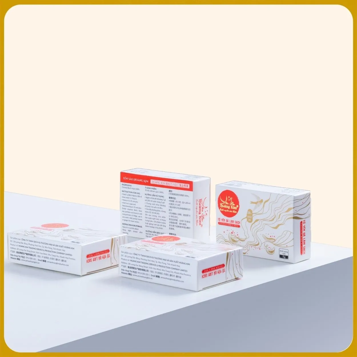 Tổ Yến Tinh Chế Loại 1 Hoàng Kim (Hộp 3g/5g/50g/100g) - Yến Trắng Bạch, Sợi Dai Ngon, Tiêu Chuẩn Vàng