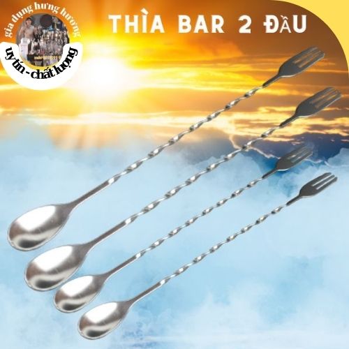 Thìa pha chế, bar inox 2 đầu