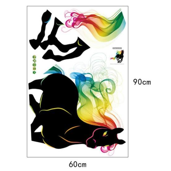 Decal trang trí tường Ngựa đen sắc màu