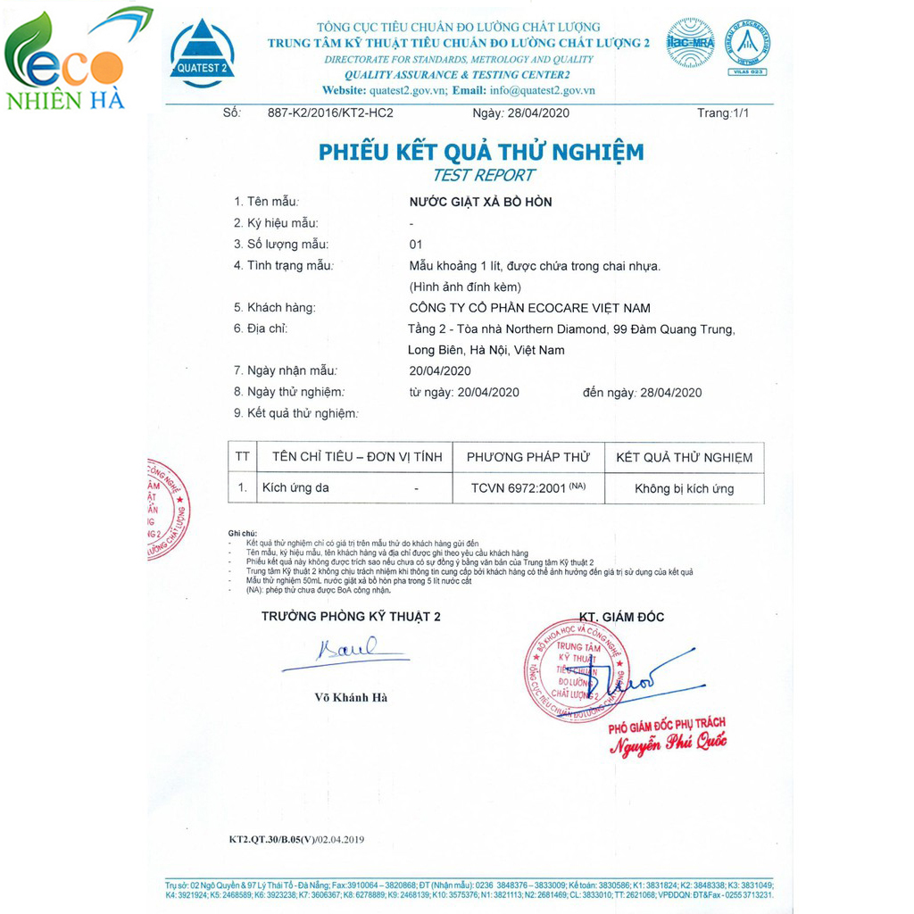 Nước giặt xả ECOCARE 1L tinh dầu bưởi, nước giặt hữu cơ an toàn cho bé, không hại da tay