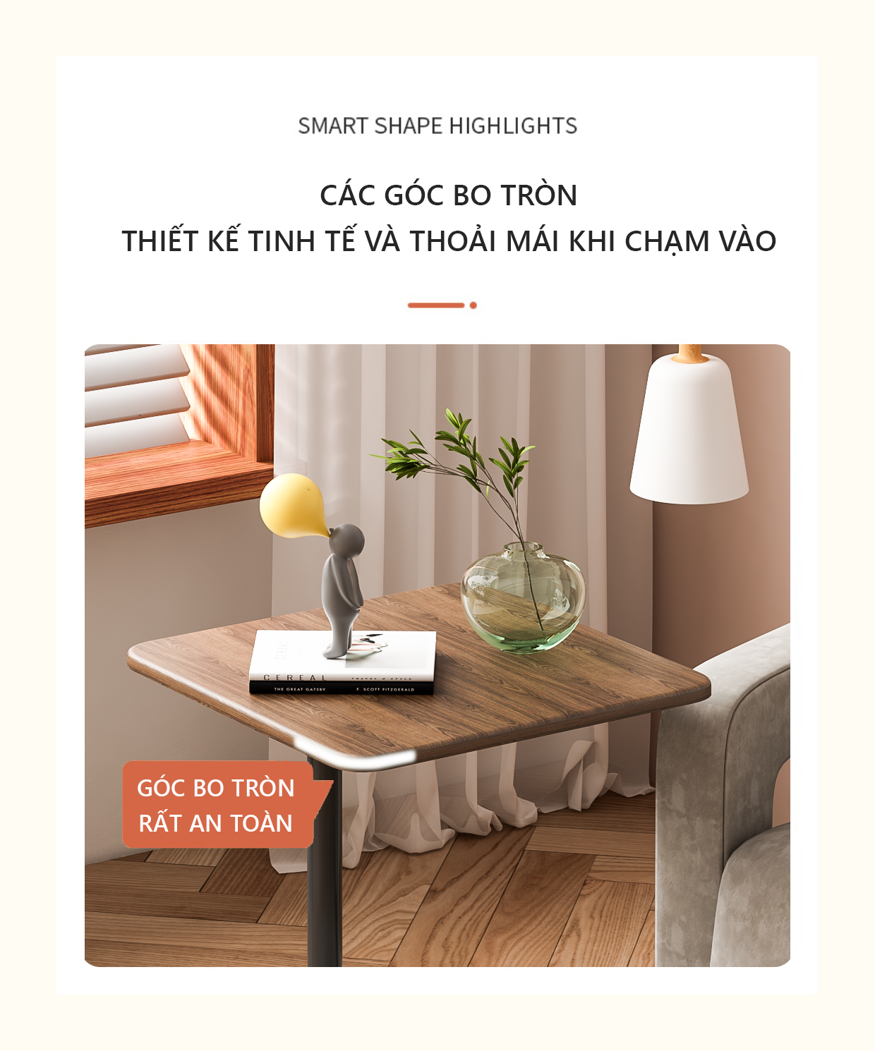 Bàn trà cạnh sofa phong cách hiện đại thương hiệu IGA - GM88