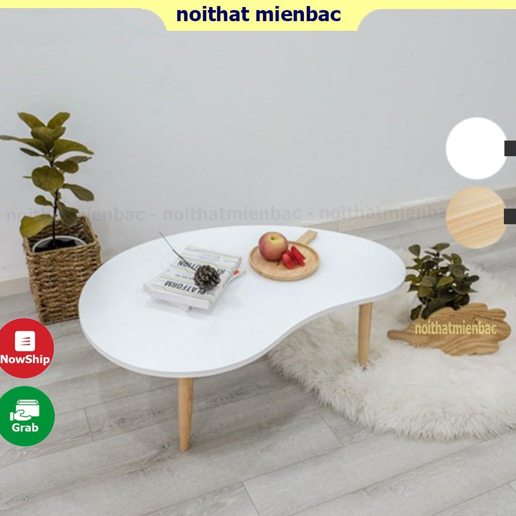 Bàn trà hạt đậu, dùng làm bàn sofa phòng khách, chân gỗ tự nhiên cao tựa 30 hoặc 40cm phù hợp với mọi nhu cầu