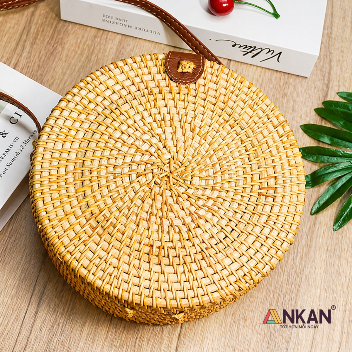 Túi Mây Thời Trang Có Dây Đeo – Túi Mây Vintage Handmade, Túi Mây Đeo Chéo Đi Biển, Picnic, Dạo Phố