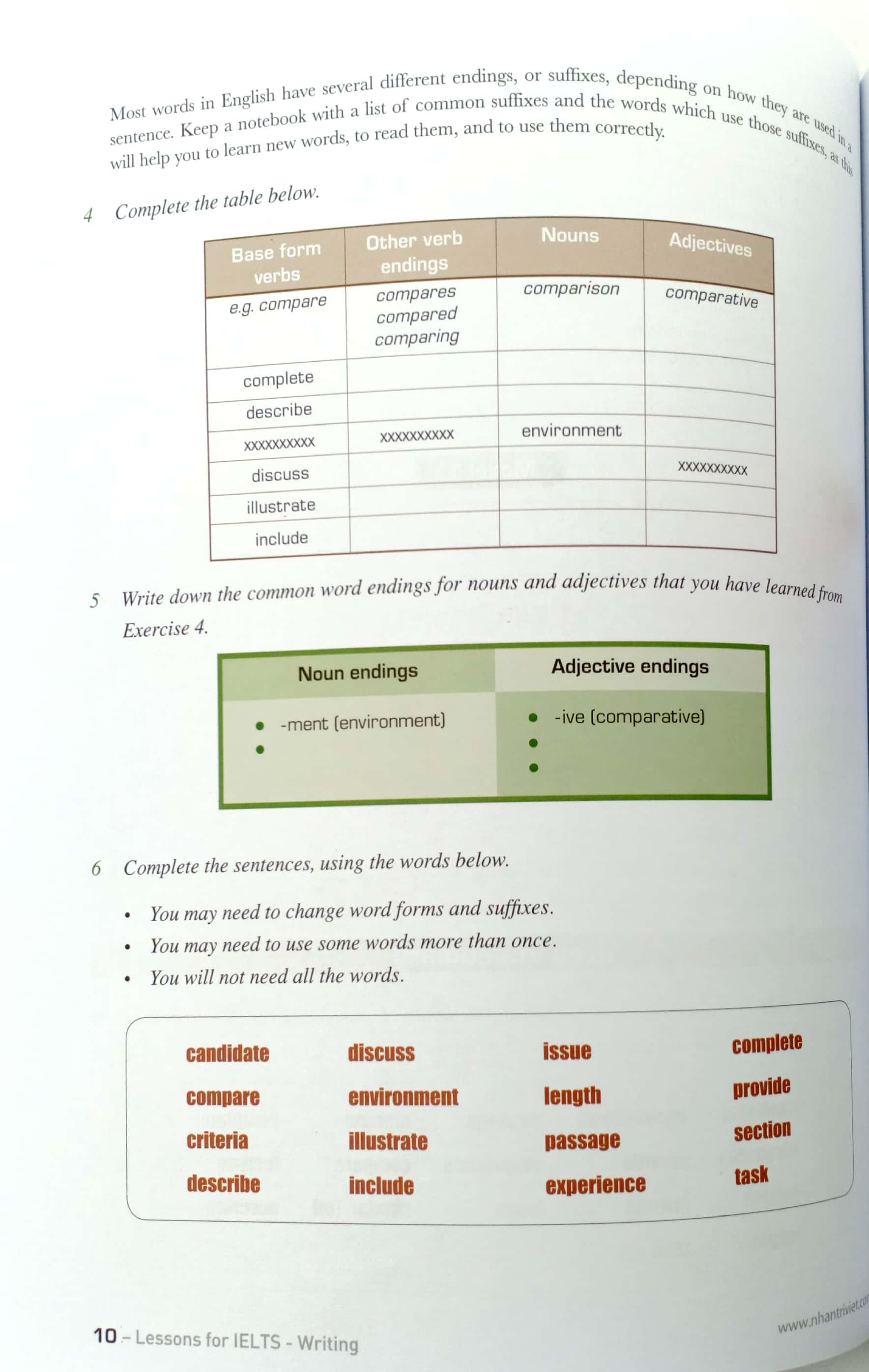 Sách Lessons For IELTS Writing (Tái Bản)