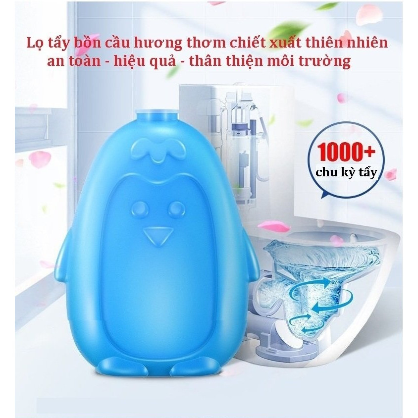 Combo 10 Chú chim cánh cụt màu xanh khử mùi làm sạch bồn cầu, tẩy rửa nhà vệ sinh khử mùi nước tiểu bụi bẩn nhà vệ sinh - Diệt Sạch 99,9% Vi Khuẩn Xuất Xứ Nhật Bản  tặng kèm 2 lọ cùng loại