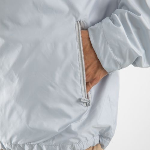 Áo khoác dù 2 lớp Simple &amp; Basic, chống tia UV, có túi trong, lớp lót lưới thoáng khí, màu bạc