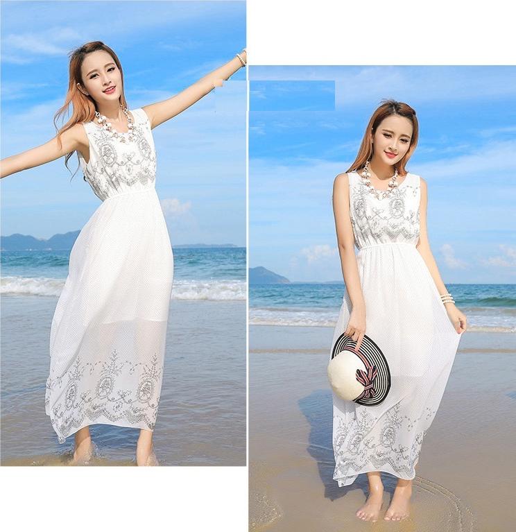 Thướt tha, nữ tính với váy - đầm dài đi biển NH25