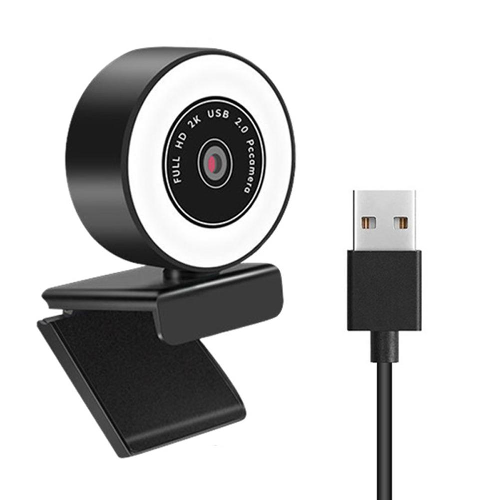 Webcam độ nét cao có đèn LED chiếu sáng tích hợp Micrô với 360 °