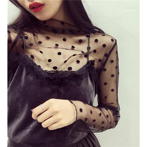 Áo lưới chấm bi xinh xắn