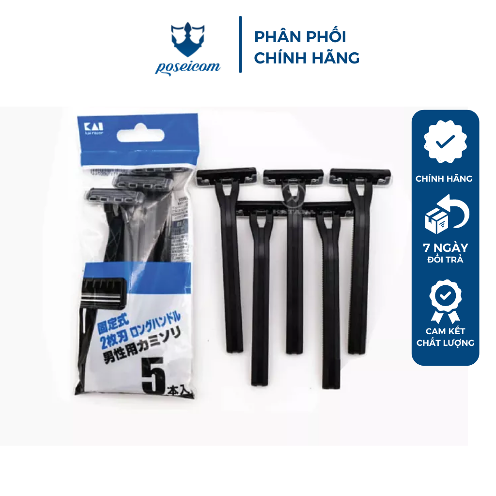Set 5 dao cạo râu 2 lưỡi kép KAI nhật bản - 000GA0024