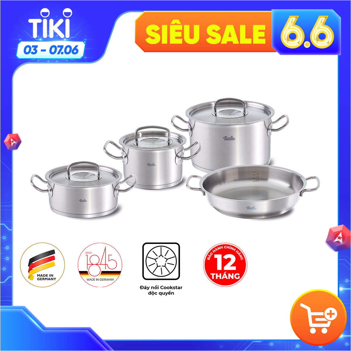 Bộ Nồi 4 Món Fissler Original Pro (Nắp Inox)