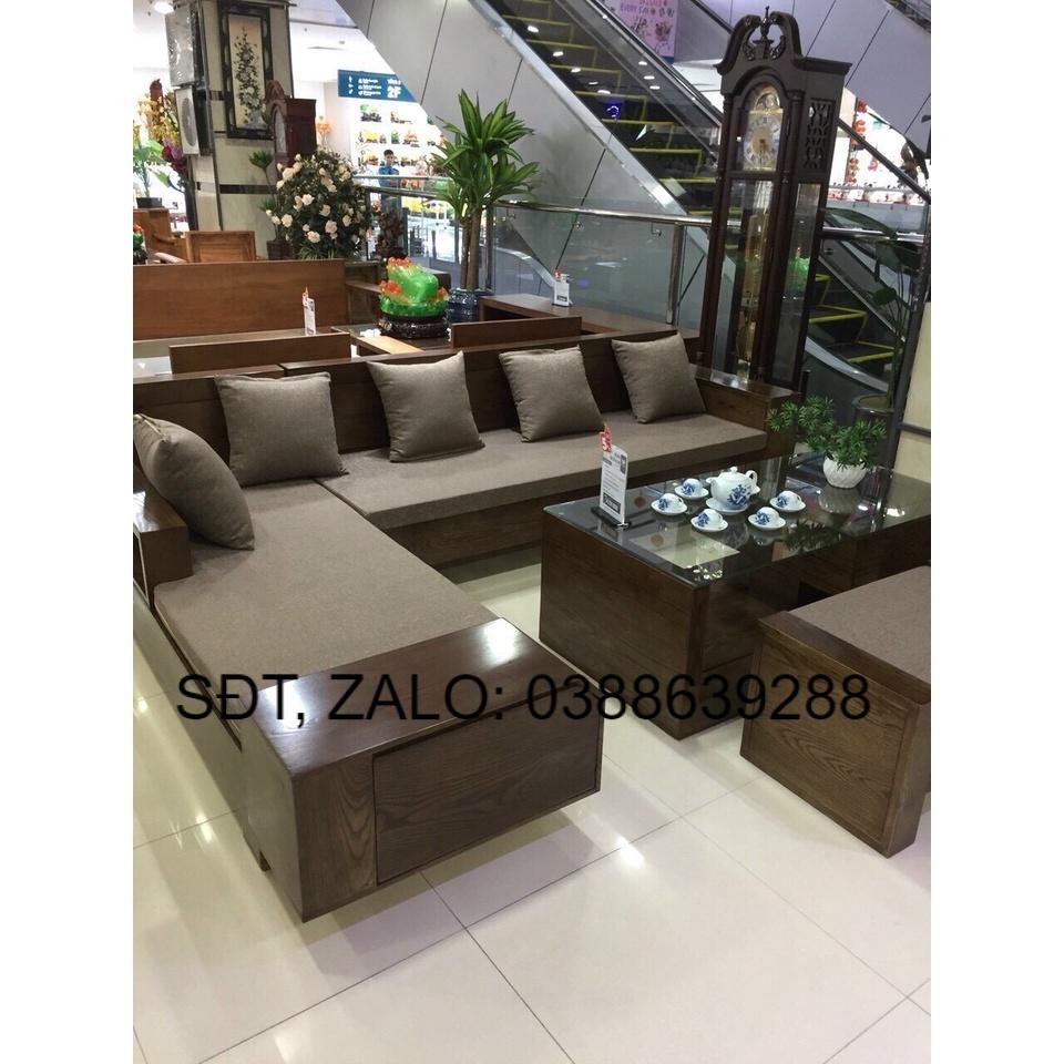 Bộ bàn ghế sofa gỗ phòng khách chữ L - Nội thất phòng bếp - Nội thất nhà chung cư - Nội thất gia đình giá thật