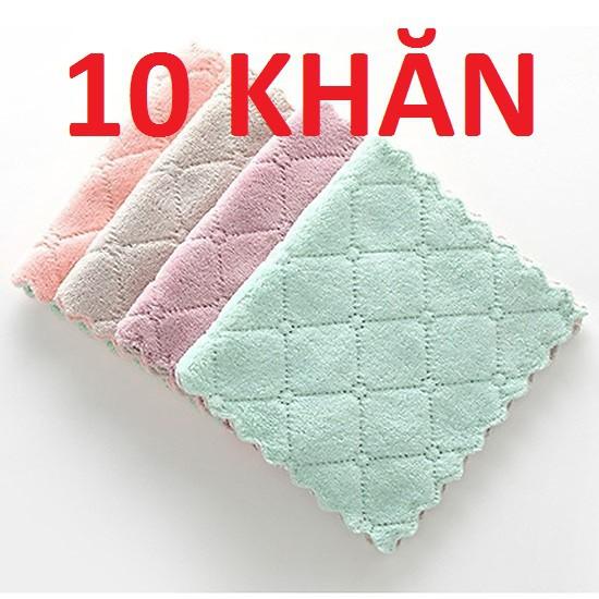 Bộ 10 khăn lau bếp đa năng thấm hút tốt (24cm x 12cm)