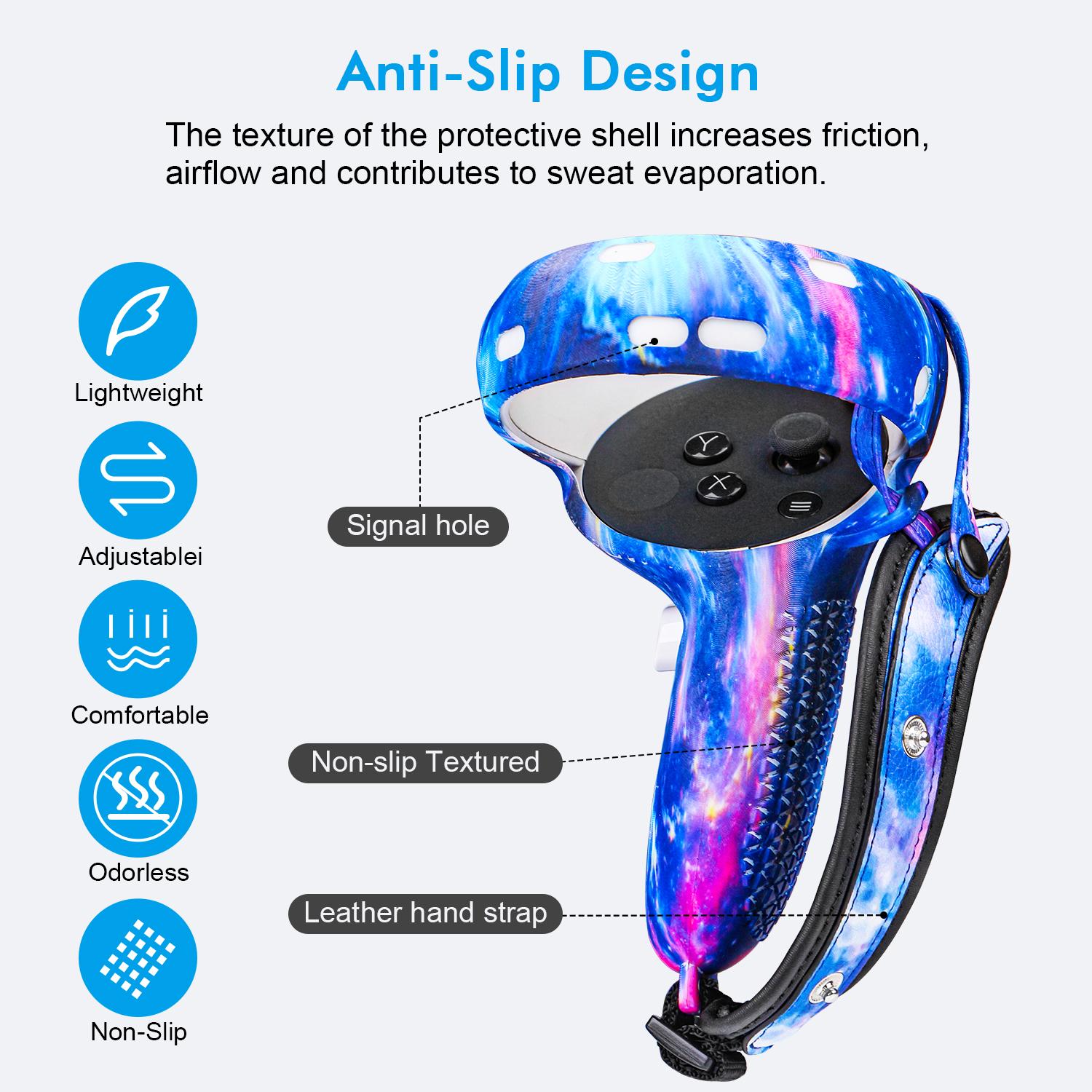 Vỏ bảo vệ silicon cho phụ kiện Oculus Quest 2 Hộp đựng tai nghe VR Head Face Cover Eye Pad Controller Cover Grip Trọn bộ Màu sắc: Tím đầy sao