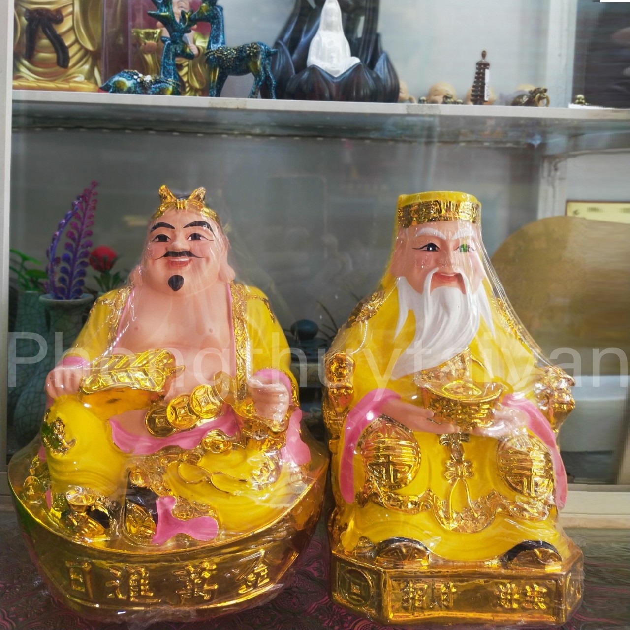 Tượng Thần tài,Thổ địa vàng kim sa Đài Loan cao cấp(20cm) - thờ cúng