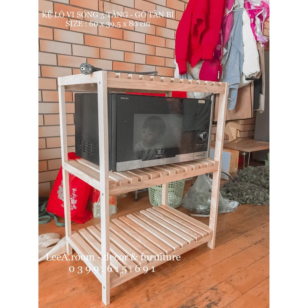 KỆ ĐỂ LÒ VI SÓNG OVEN 3 TẦNG MÀU GỖ TỰ NHIÊN - OVEN RACK 3F