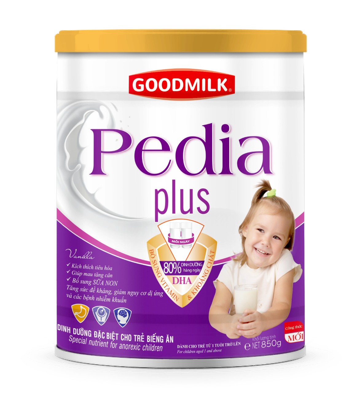 Sữa bột Pedia plus dành cho trẻ biếng ăn lon 850g