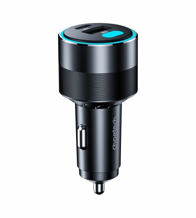 Tẩu sạc điện thoại trên ô tô 130W Dual USB-C+ USB-A Choetech Fast Car Charger TC0011- Hàng Chính Hãng