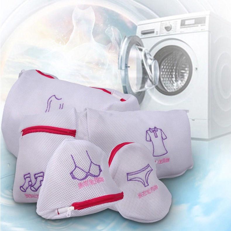 Set 5 Túi Giặt Bảo Vệ Quần Áo, Đồ Lót, Tất, Áo Ngực, Bảo Quản Quần Áo Kiểu Nhật Dạng Lưới