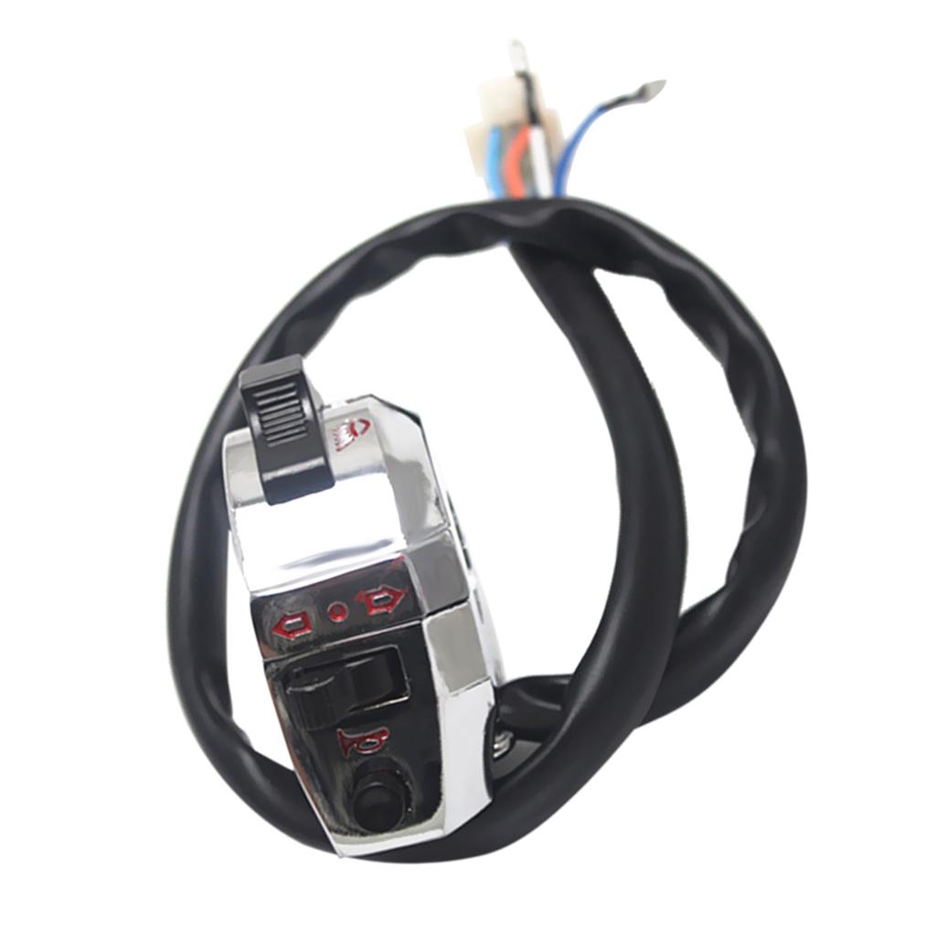 Replacement Motorcycle 7/8'' 22mm Handlebar High/Low Beam Turn Signal Light Horn Swtich