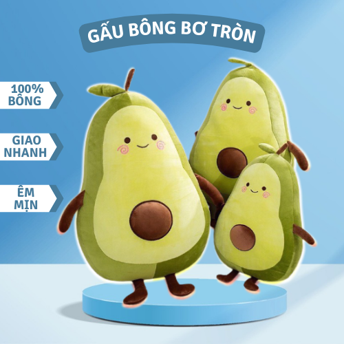 Gấu bông bơ nhồi bông êm mịn dễ thương