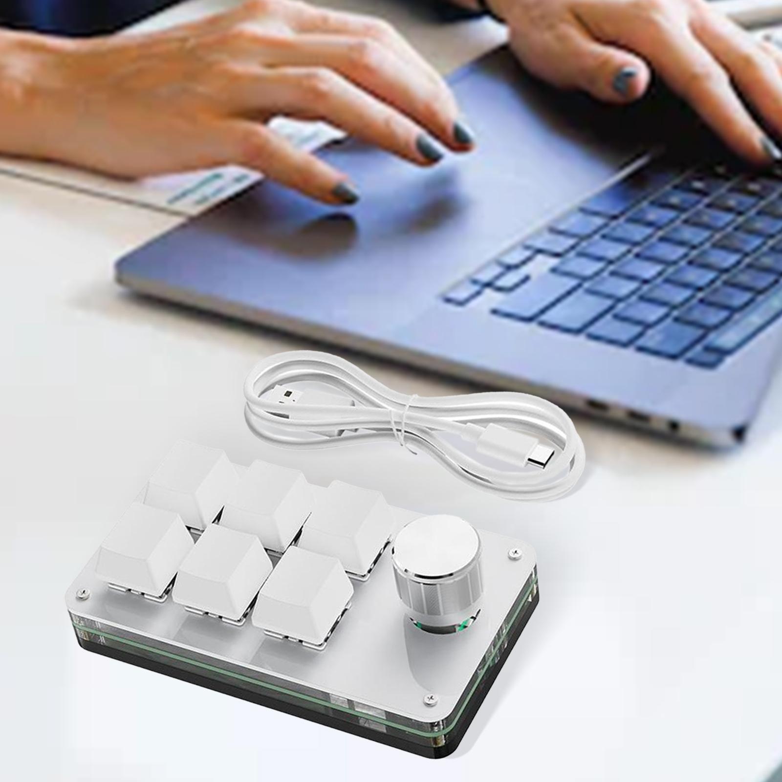 6 Keys One Handed Gaming Keypad White