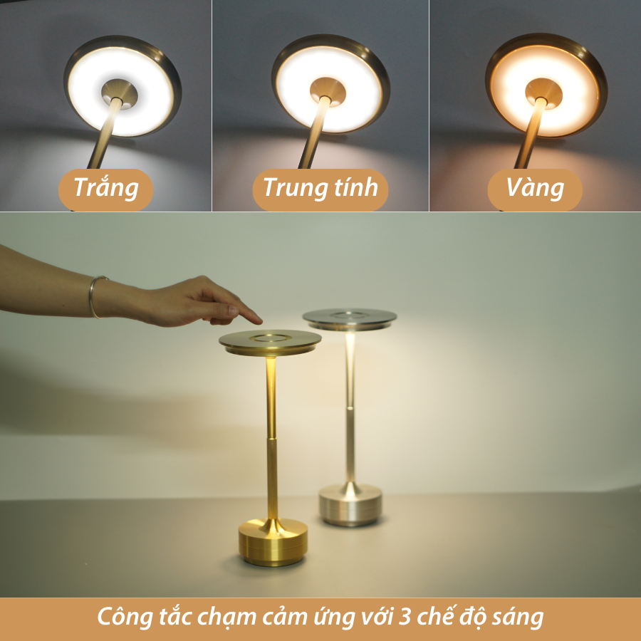 Đèn Led Quầy Bar Bàn Ăn Nhà Hàng HUTA AL4 Cảm Ứng Tích Điện USB Điều Chỉnh Ánh Sáng Vàng Trang Trí Quán Cà Phê Đèn Ngủ